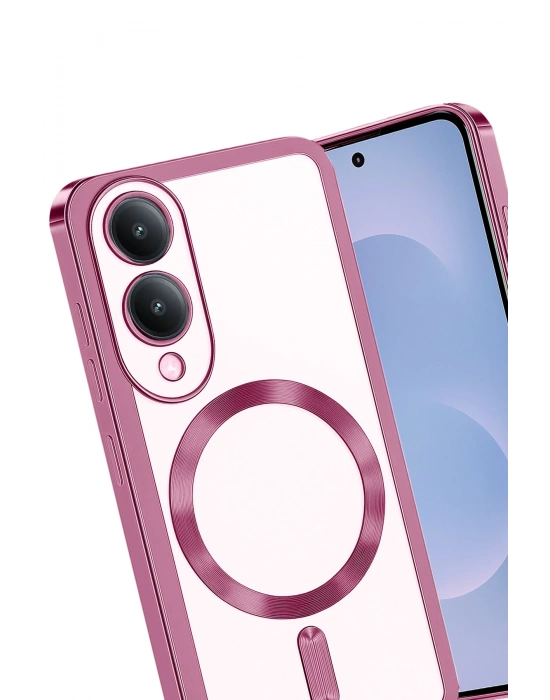 Newface Samsung Galaxy S25 Edge Kross Magneticsafe Kapak - Rose
