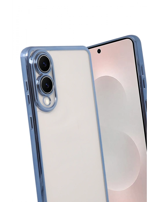 Newface Samsung Galaxy S25 Edge Razer Lensli Silikon - Açık Mavi