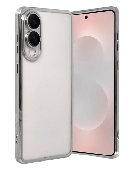 Newface Samsung Galaxy S25 Edge Razer Lensli Silikon - Gümüş