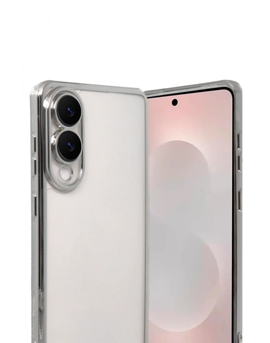 Newface Samsung Galaxy S25 Edge Razer Lensli Silikon - Gümüş