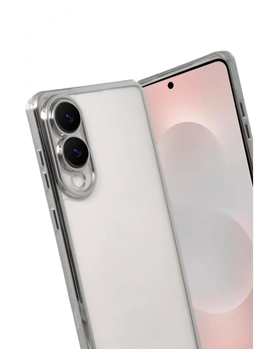 Newface Samsung Galaxy S25 Edge Razer Lensli Silikon - Gümüş