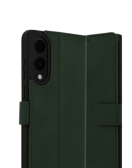 Newface Samsung Galaxy S25 Edge Trend S Plus Kapaklı Kılıf - Koyu Yeşil