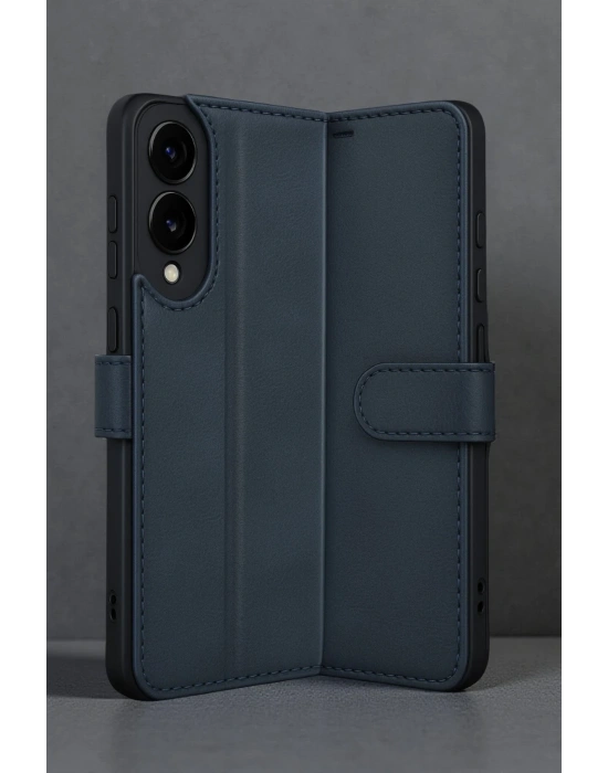 Newface Samsung Galaxy S25 Edge Trend S Plus Kapaklı Kılıf - Lacivert