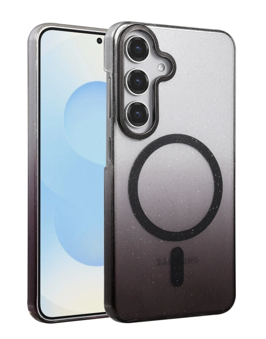 Newface Samsung Galaxy S25 Glossy Magsafe Kapak - Siyah