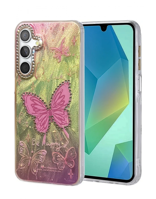 Newface Samsung Galaxy S25 Kılıf Blade Aynalı Desenli Kapak - Desen 5