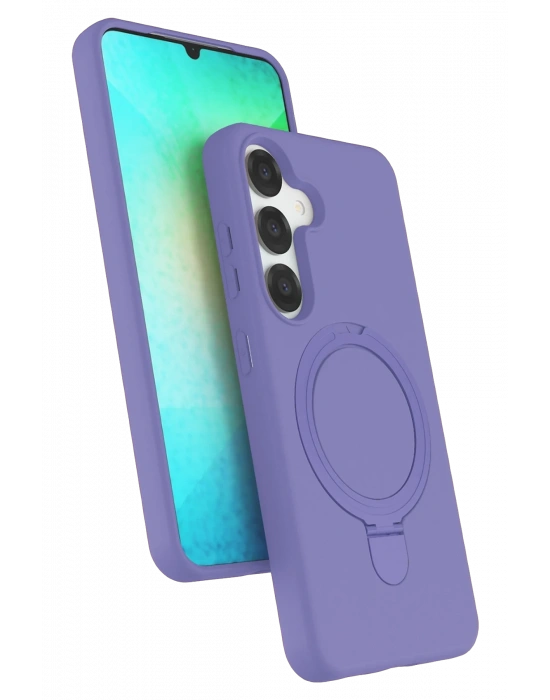 Newface Samsung Galaxy S25 Regal Magsafe Standlı Kapak - Lila
