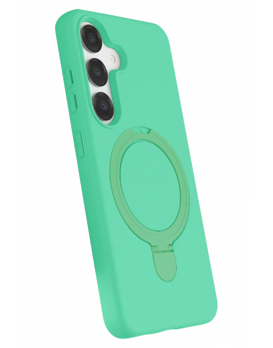 Newface Samsung Galaxy S25 Regal Magsafe Standlı Kapak - Yeşil