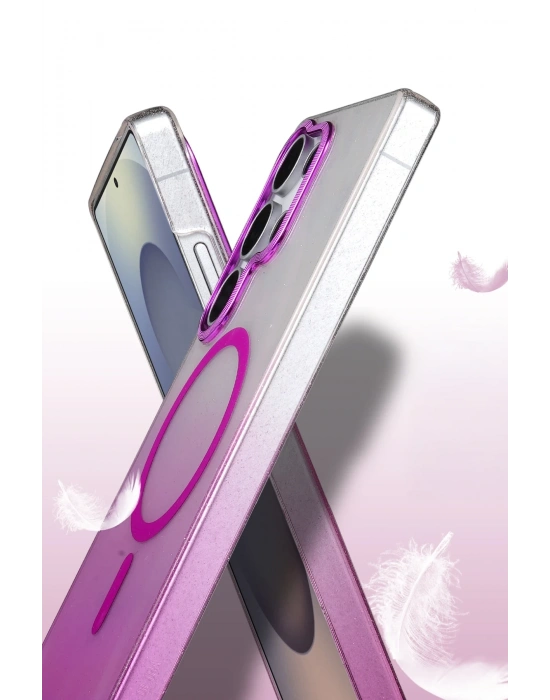 Newface Samsung Galaxy S25 Ultra Glossy Magsafe Kapak - Mavi