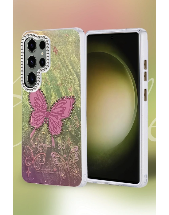 Newface Samsung Galaxy S25 Ultra Kılıf Blade Aynalı Desenli Kapak - Desen 2