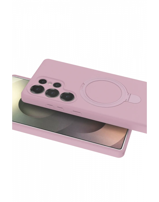 Newface Samsung Galaxy S25 Ultra Regal Magsafe Standlı Kapak - Açık Pembe