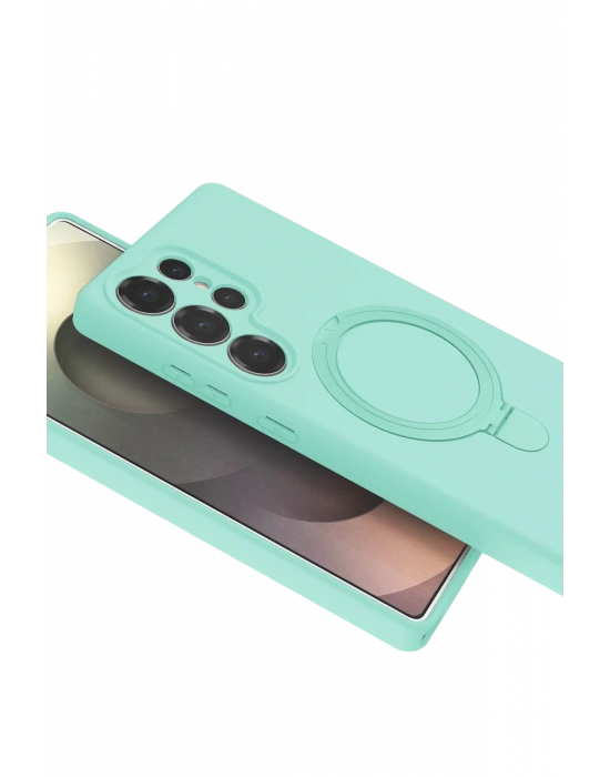 Newface Samsung Galaxy S25 Ultra Regal Magsafe Standlı Kapak - Su Yeşili