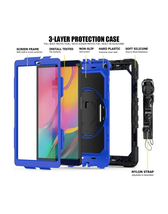 Newface Samsung Galaxy T290 Tab A 8 Kılıf Pars Tablet Kapak - Mavi