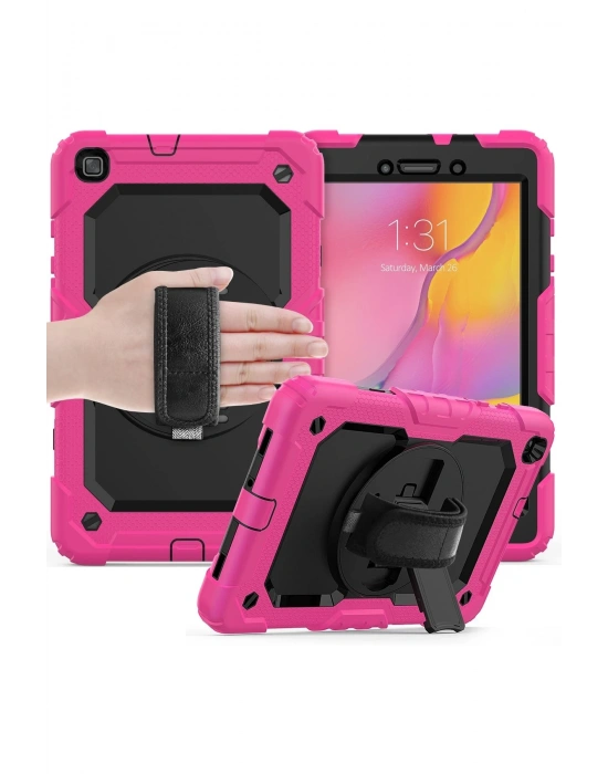 Newface Samsung Galaxy T290 Tab A 8 Kılıf Pars Tablet Kapak - Pembe