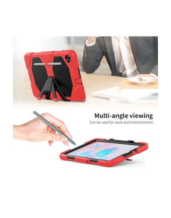 Newface Samsung Galaxy T500 Tab A7 10.4 Kılıf Griffin Tablet Kapak - Kırmızı