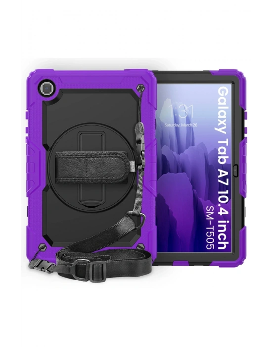 Newface Samsung Galaxy T500 Tab A7 10.4 Kılıf Pars Tablet Kapak - Mor