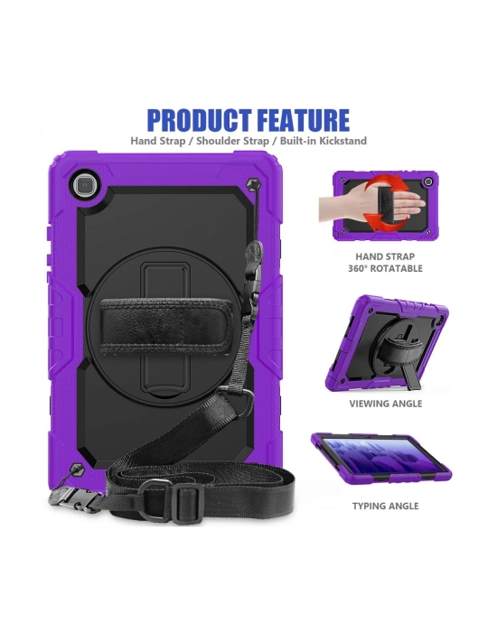 Newface Samsung Galaxy T500 Tab A7 10.4 Kılıf Pars Tablet Kapak - Mor