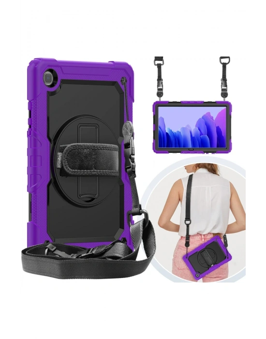 Newface Samsung Galaxy T500 Tab A7 10.4 Kılıf Pars Tablet Kapak - Mor