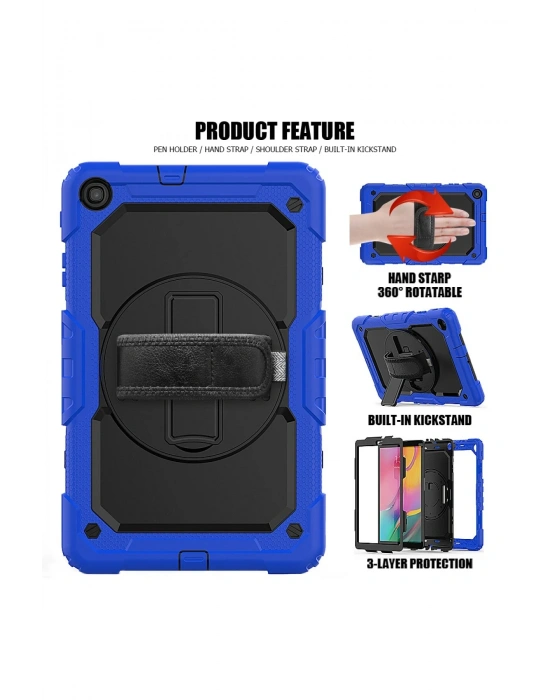 Newface Samsung Galaxy T510 Tab A 10.1 Kılıf Pars Tablet Kapak - Mavi