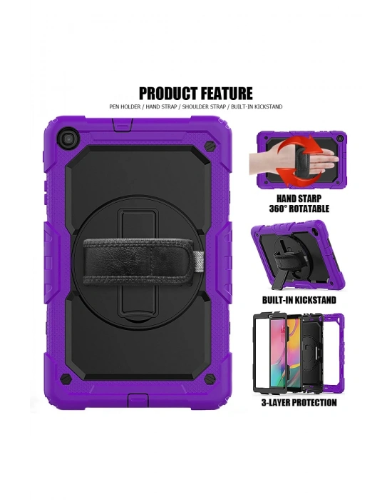 Newface Samsung Galaxy T510 Tab A 10.1 Kılıf Pars Tablet Kapak - Mor