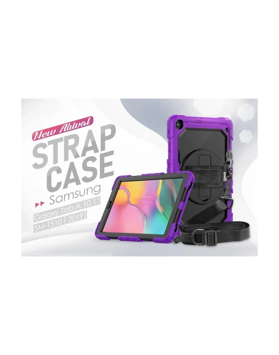 Newface Samsung Galaxy T510 Tab A 10.1 Kılıf Pars Tablet Kapak - Mor