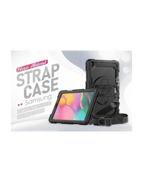 Newface Samsung Galaxy T510 Tab A 10.1 Kılıf Pars Tablet Kapak - Siyah