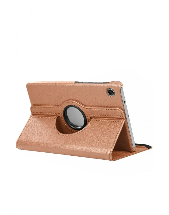 Newface Samsung Galaxy Tab A11 360 Tablet Deri Kılıf - Rose Gold
