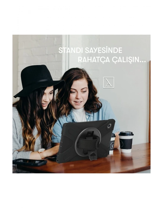 Newface Samsung Galaxy Tab A9 Plus Kılıf Amazing Tablet Kapak - Siyah