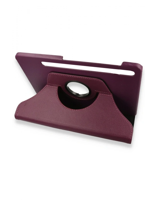 Newface Samsung Galaxy X800 Tab S8 Plus 12.4 Kılıf 360 Tablet Deri Kılıf - Mürdüm