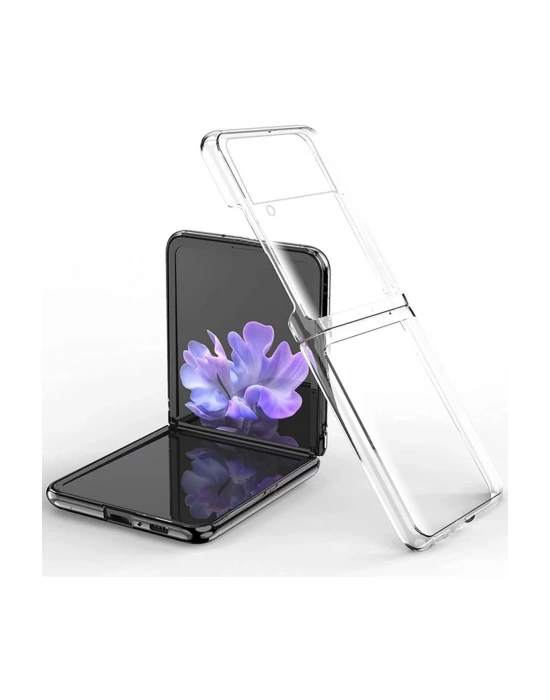 Newface Samsung Galaxy Z Flip 3 Kılıf Fold TPU Silikon - Şeffaf