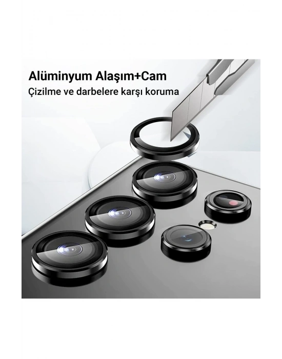 Newface Samsung Galaxy Z Flip 5 Valdez Metal Kamera Lens - Krem