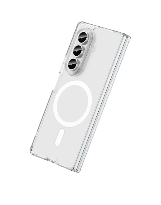 Newface Samsung Galaxy Z Fold 7 Kılıf Magneticsafe Şeffaf Silikon - Şeffaf