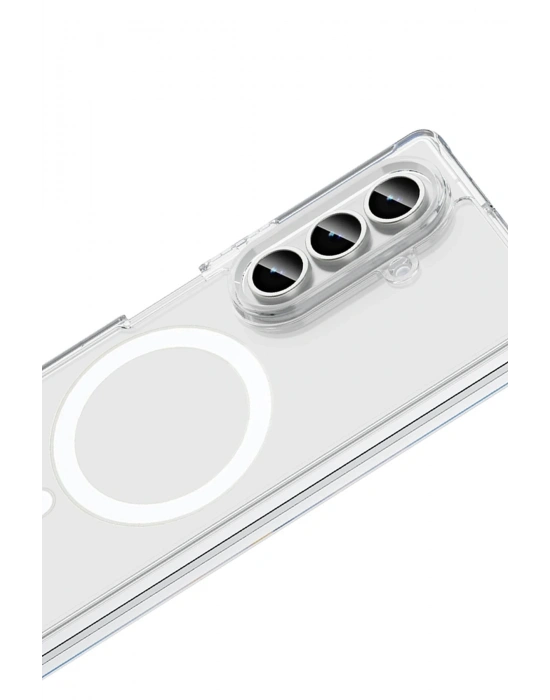 Newface Samsung Galaxy Z Fold 7 Kılıf Magneticsafe Şeffaf Silikon - Şeffaf