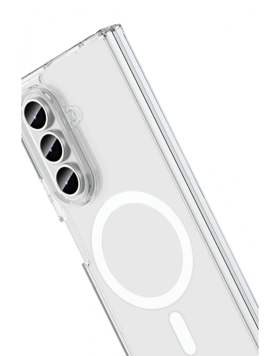 Newface Samsung Galaxy Z Fold 7 Kılıf Magneticsafe Şeffaf Silikon - Şeffaf