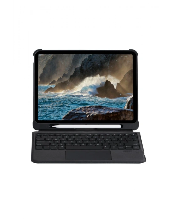 Newface T5209D iPad Pro 12.9 (2021) Kılıf İnter Ledli Klavyeli Tablet Kılıfı - Siyah
