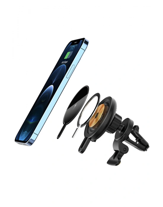 Newface T9 15W Magsafe Araç Tutucu - Siyah