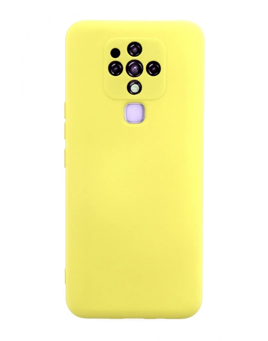 Newface Tecno Camon 16 Kılıf Nano içi Kadife Silikon - Sarı