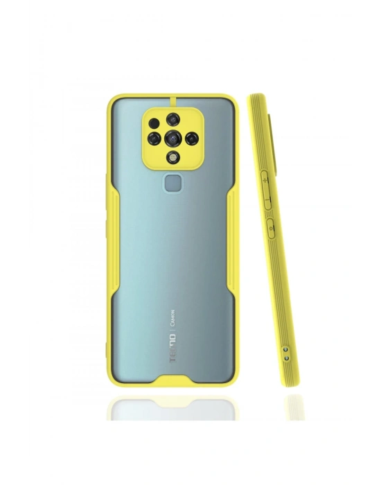 Newface Tecno Camon 16 Kılıf Platin Silikon - Sarı