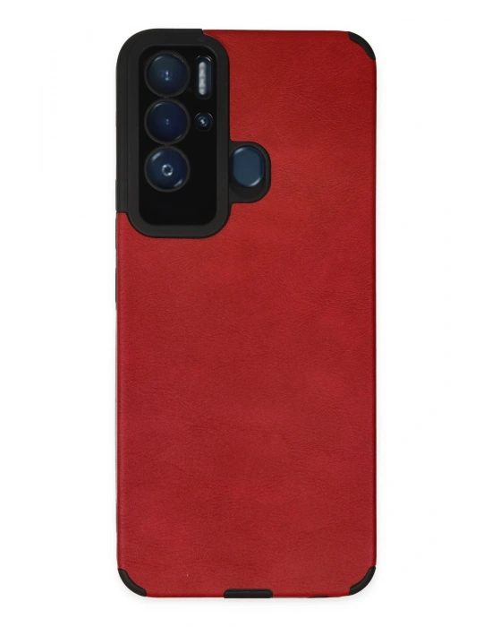 Newface Tecno Pova Neo Kılıf Loop Deri Silikon - Kırmızı