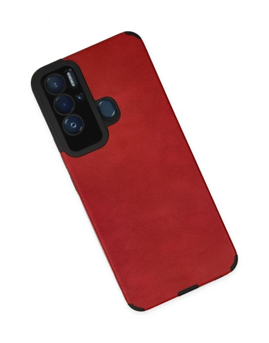 Newface Tecno Pova Neo Kılıf Loop Deri Silikon - Kırmızı