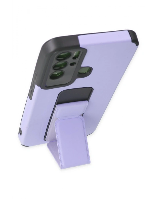 Newface Tecno Pova Neo Kılıf Mega Standlı Silikon - Lila