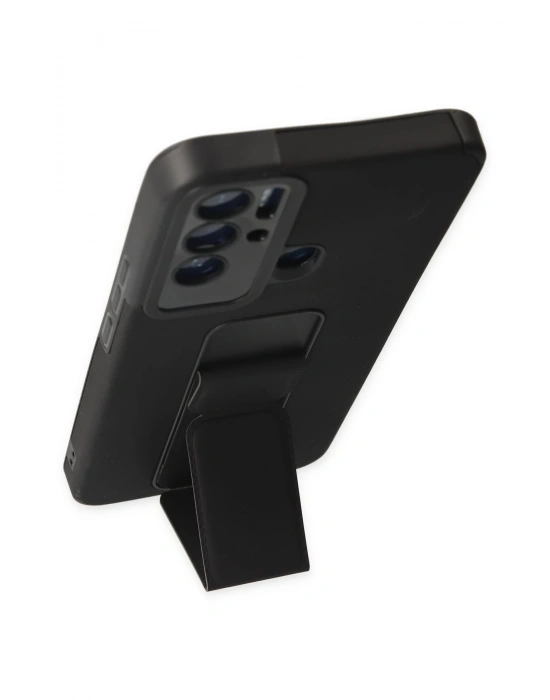 Newface Tecno Pova Neo Kılıf Mega Standlı Silikon - Siyah