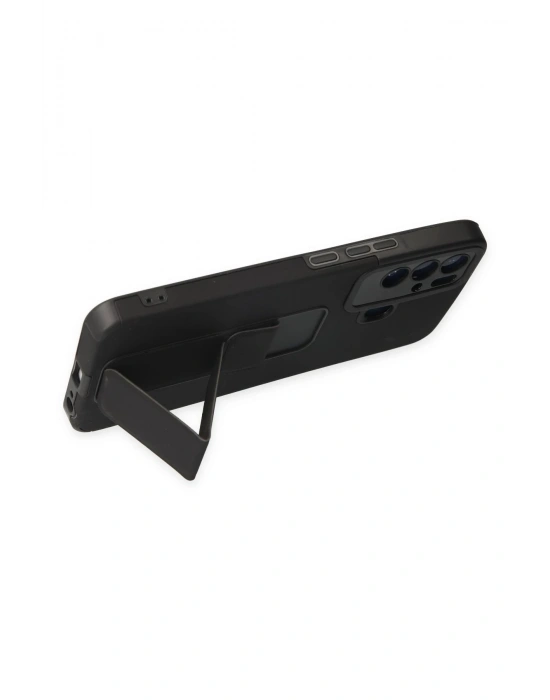 Newface Tecno Pova Neo Kılıf Mega Standlı Silikon - Siyah