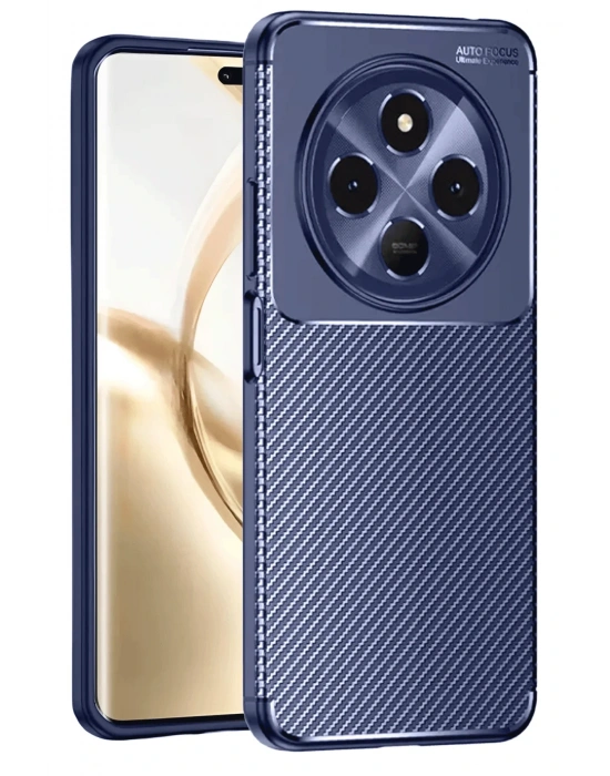 Newface Tecno Spark 30 Kılıf Auto Focus Karbon Kapak - Lacivert