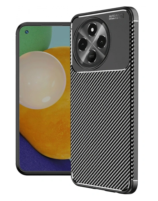Newface Tecno Spark 30 Pro Kılıf Auto Focus Karbon Kapak - Siyah
