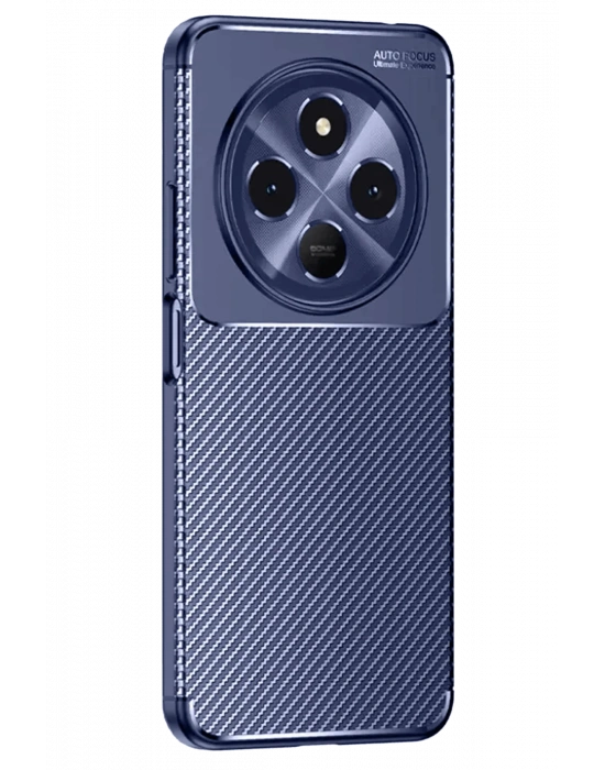 Newface Tecno Spark 30C Kılıf Auto Focus Karbon Kapak - Lacivert