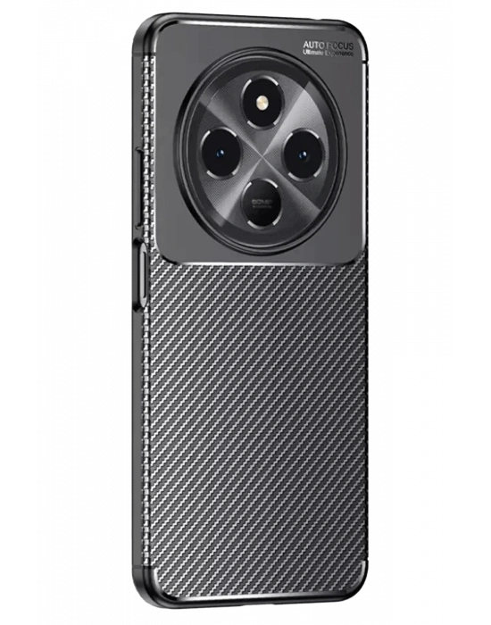 Newface Tecno Spark 30C Kılıf Auto Focus Karbon Kapak - Siyah