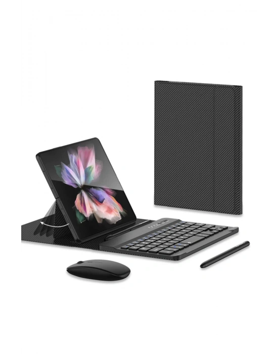 Newface Universal Universal Kılıf Fold Klavye - Karbon Siyah