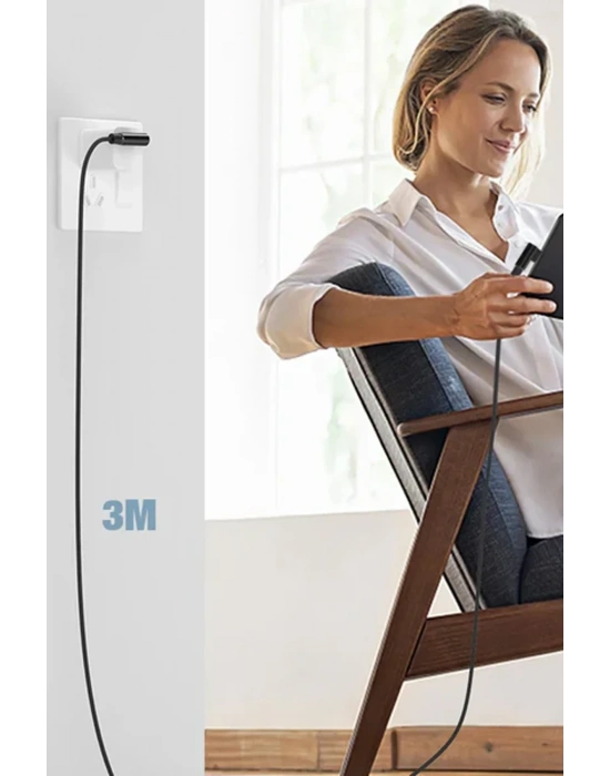 Newface USB to Lightning 3M 2.4A Kablo - Siyah