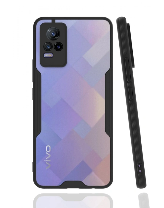 Newface Vivo V21e Kılıf Platin Silikon - Siyah