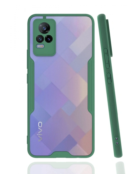 Newface Vivo V21e Kılıf Platin Silikon - Yeşil